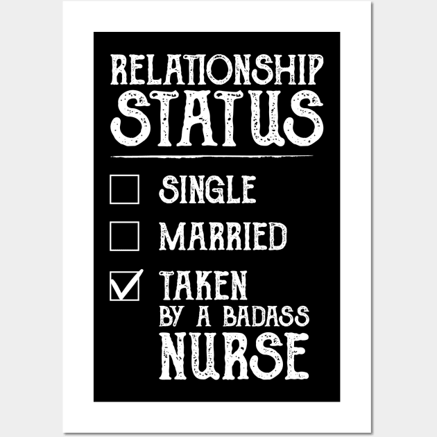 Relationship Status Taken By A Badass Wall Art by DragonTees